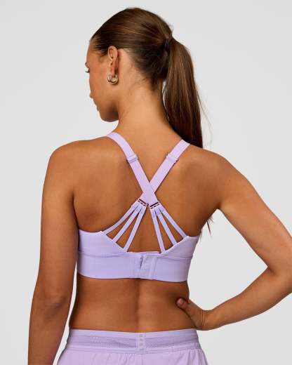 Accelerate Split Strap Sports Bra - Pale Lilac