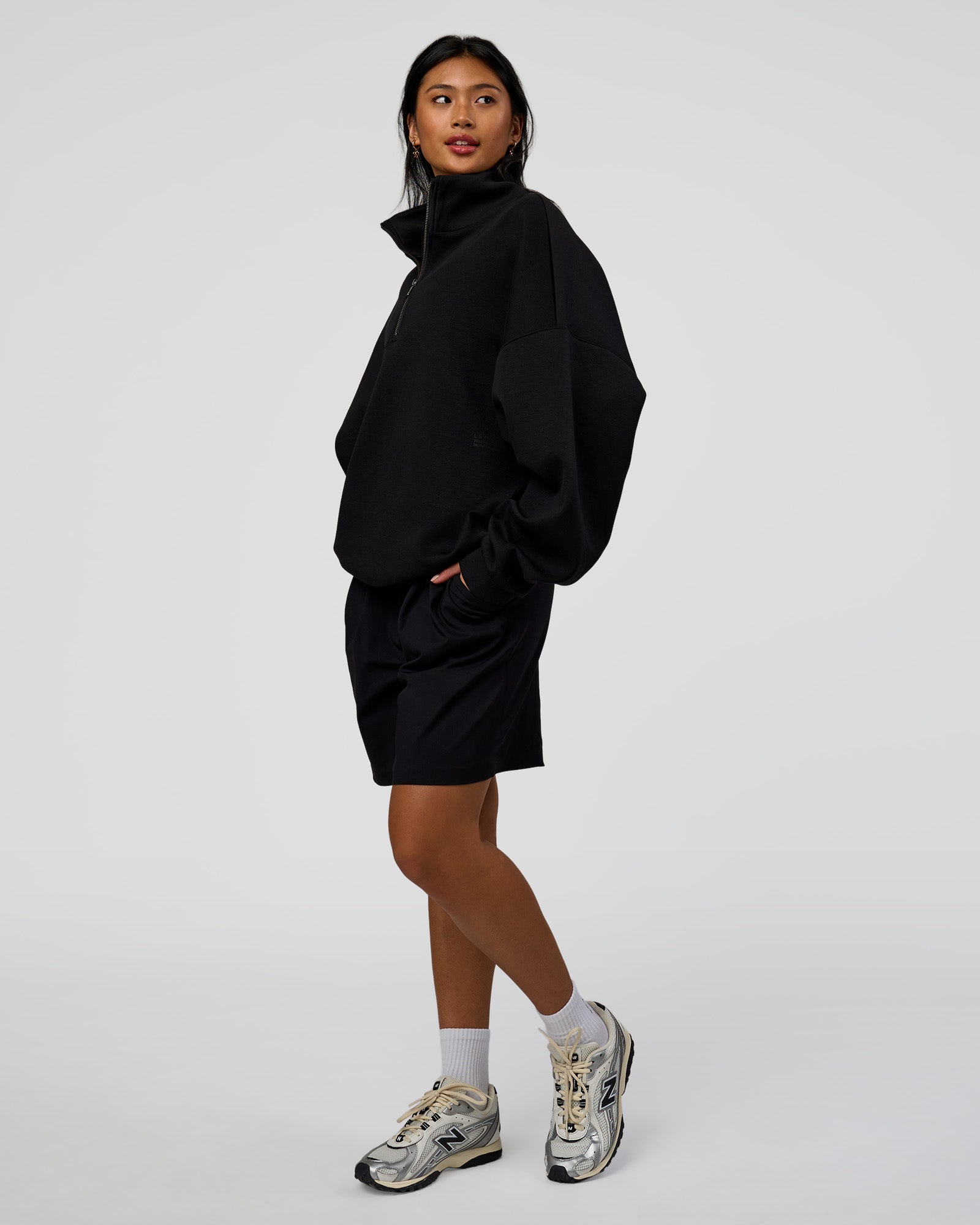 AfterDark ZeroCrease Quarter Zip - Black