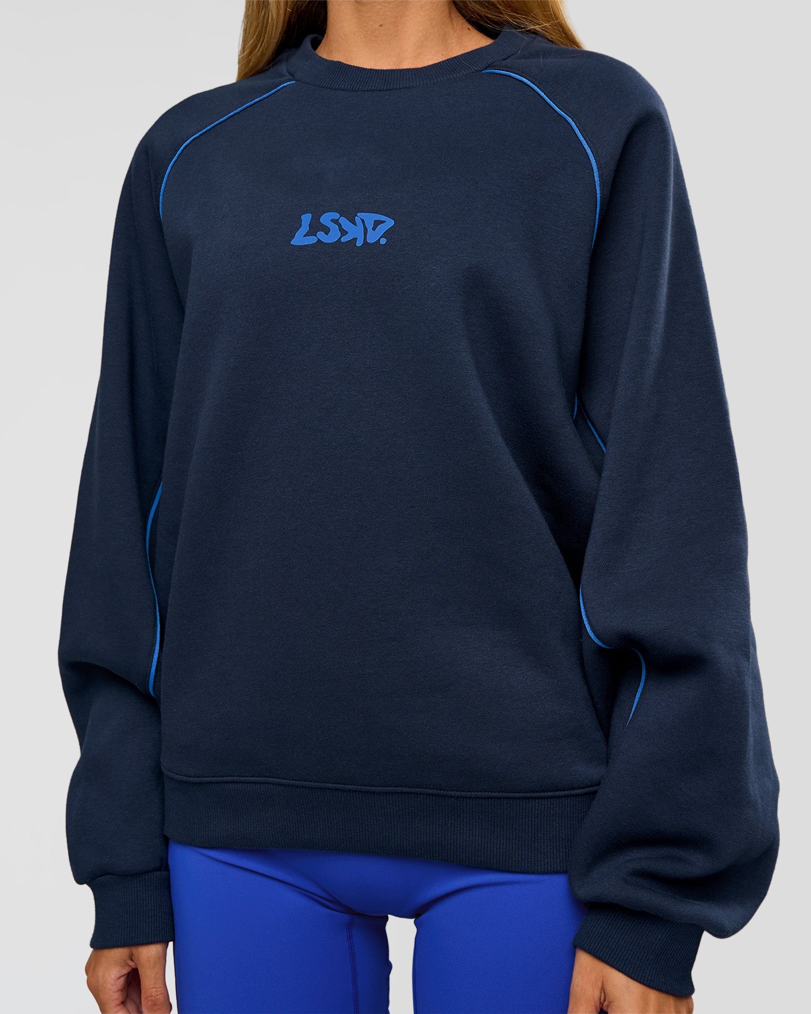Axis Boxy Crew Sweater - Future Navy-Palace Blue