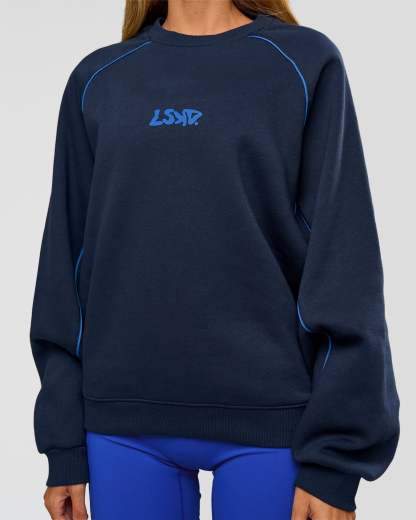 Axis Boxy Crew Sweater - Future Navy-Palace Blue