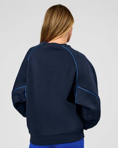 Axis Boxy Crew Sweater - Future Navy-Palace Blue
