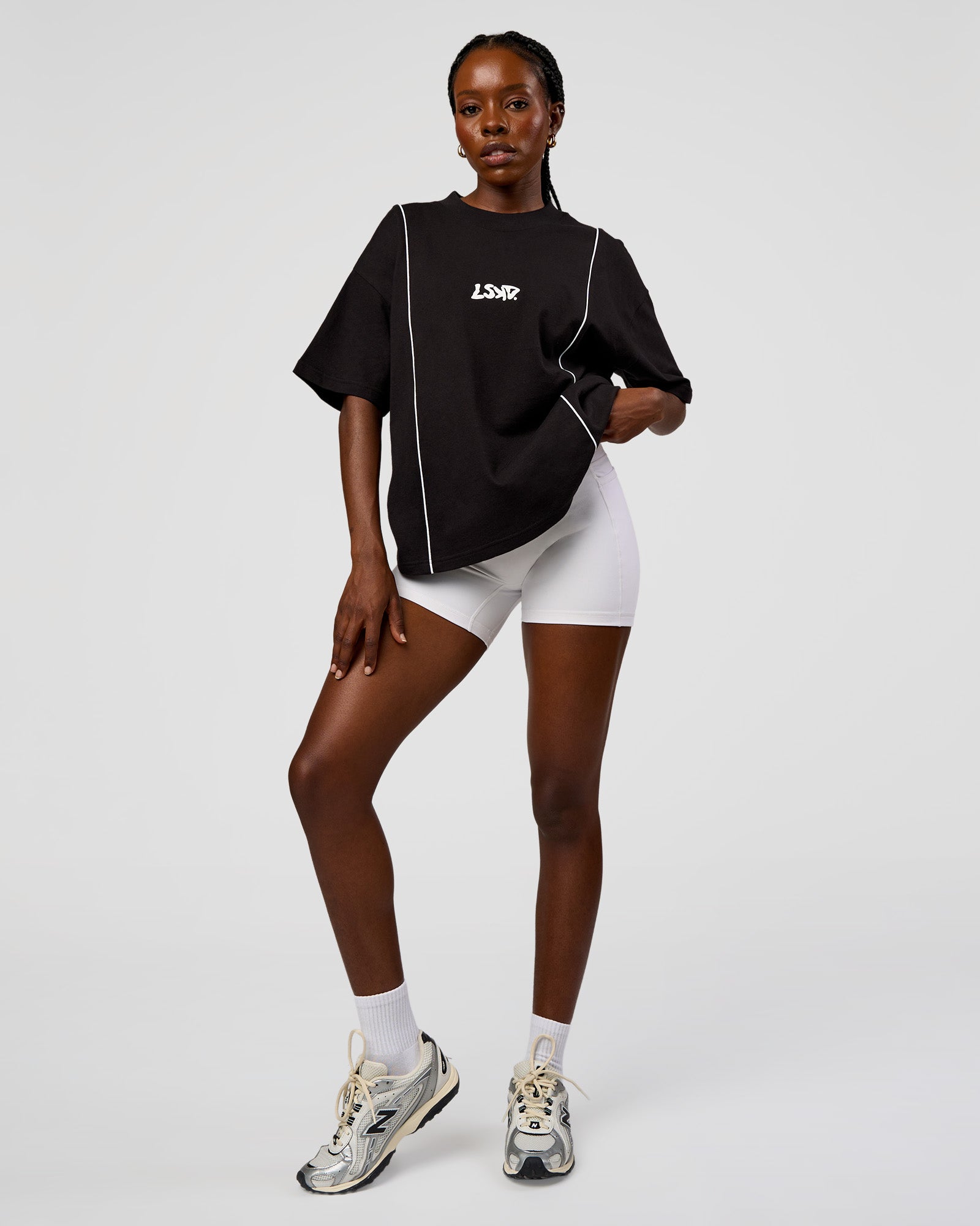 Axis Heavyweight Oversized Boxed Tee - Black-White