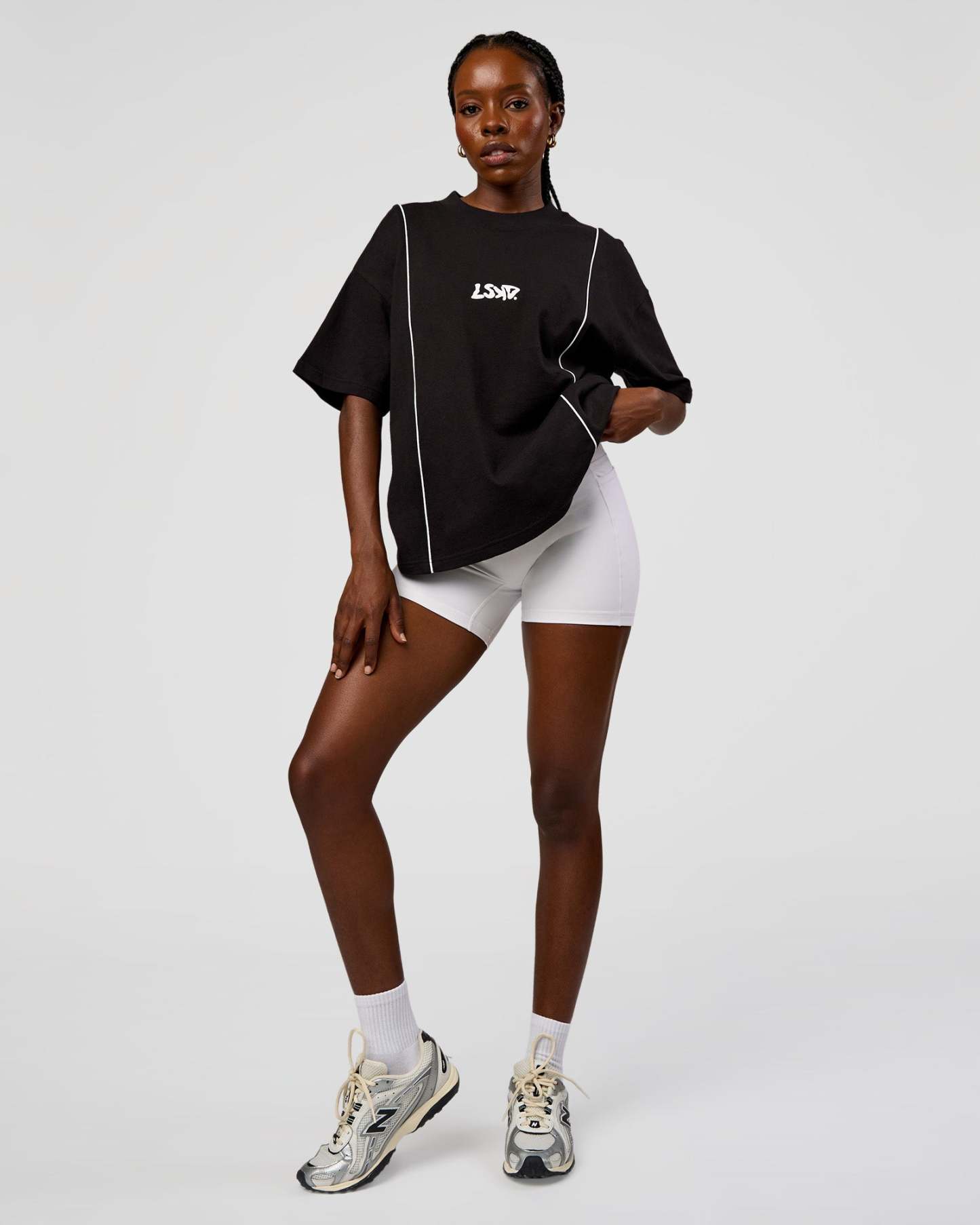 Axis Heavyweight Oversized Boxed Tee - Black-White