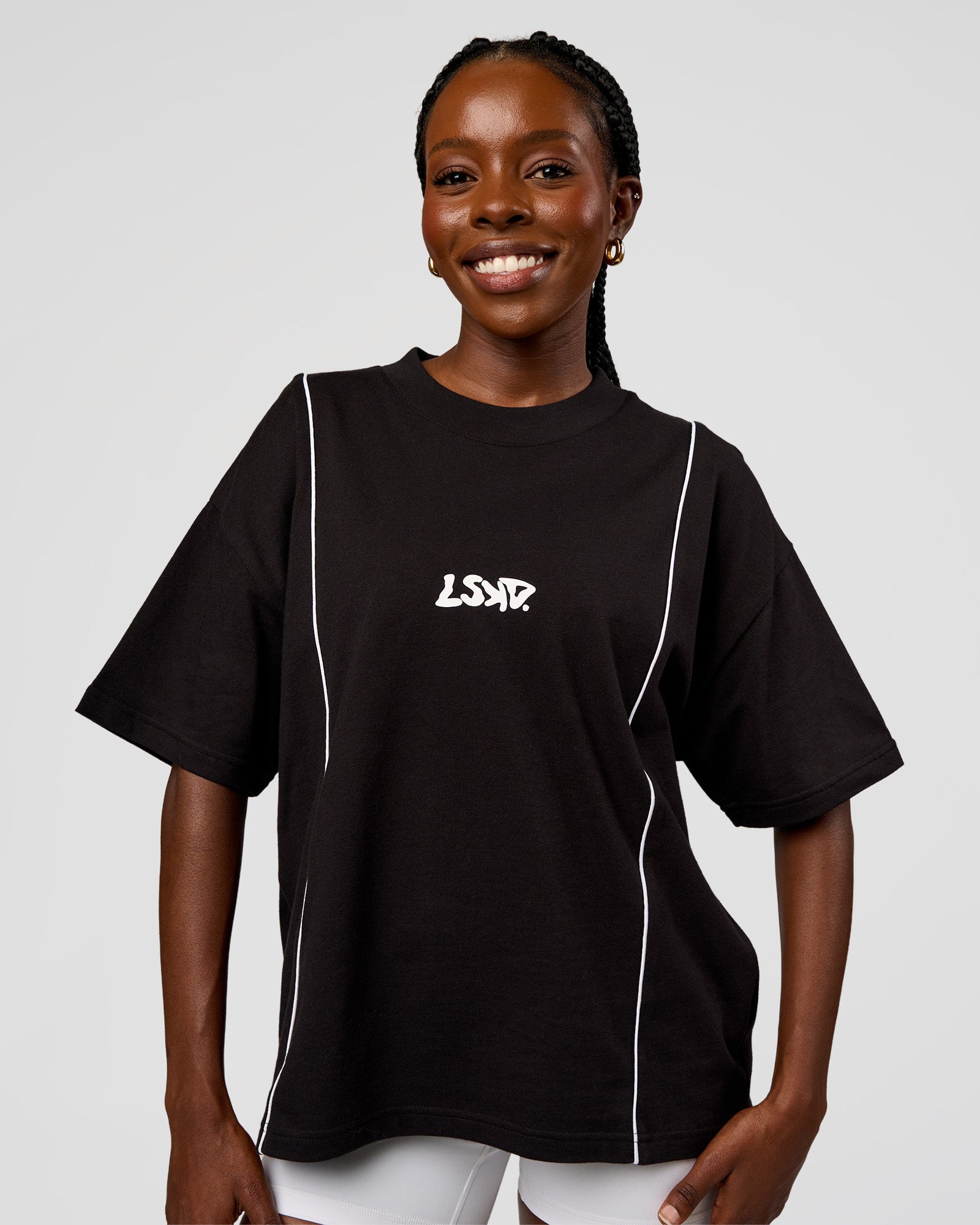 Axis Heavyweight Oversized Boxed Tee - Black-White