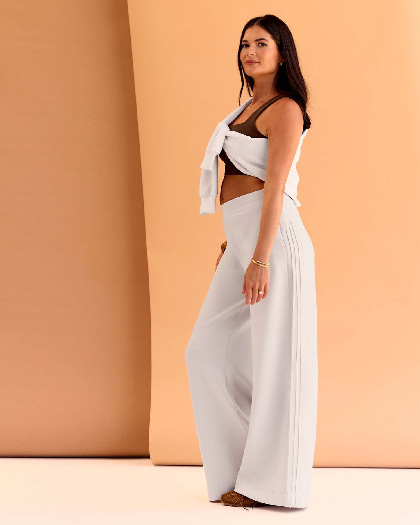 CF Elevate SoftTouch Pintuck Wide Leg Pant - Clay