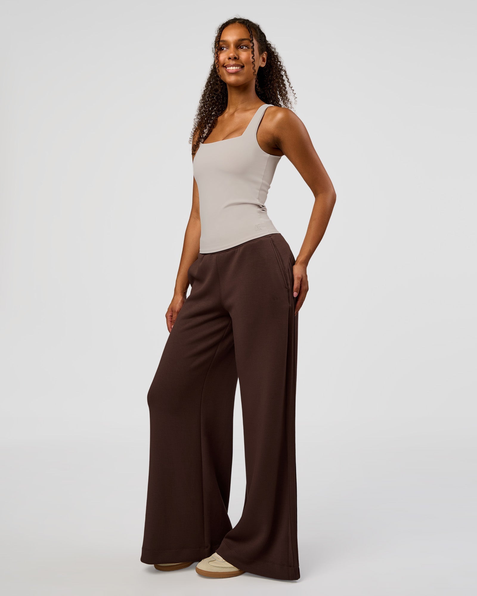 CF Elevate SoftTouch Pintuck Wide Leg Pant - Hot Chocolate