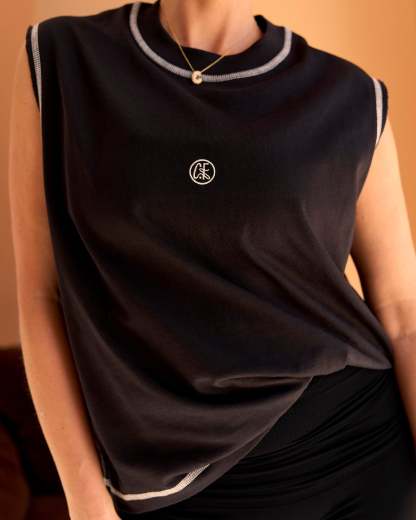 CF Unisex Oversized Heavyweight Boxed Tank - Black-CF X LSKD Sport