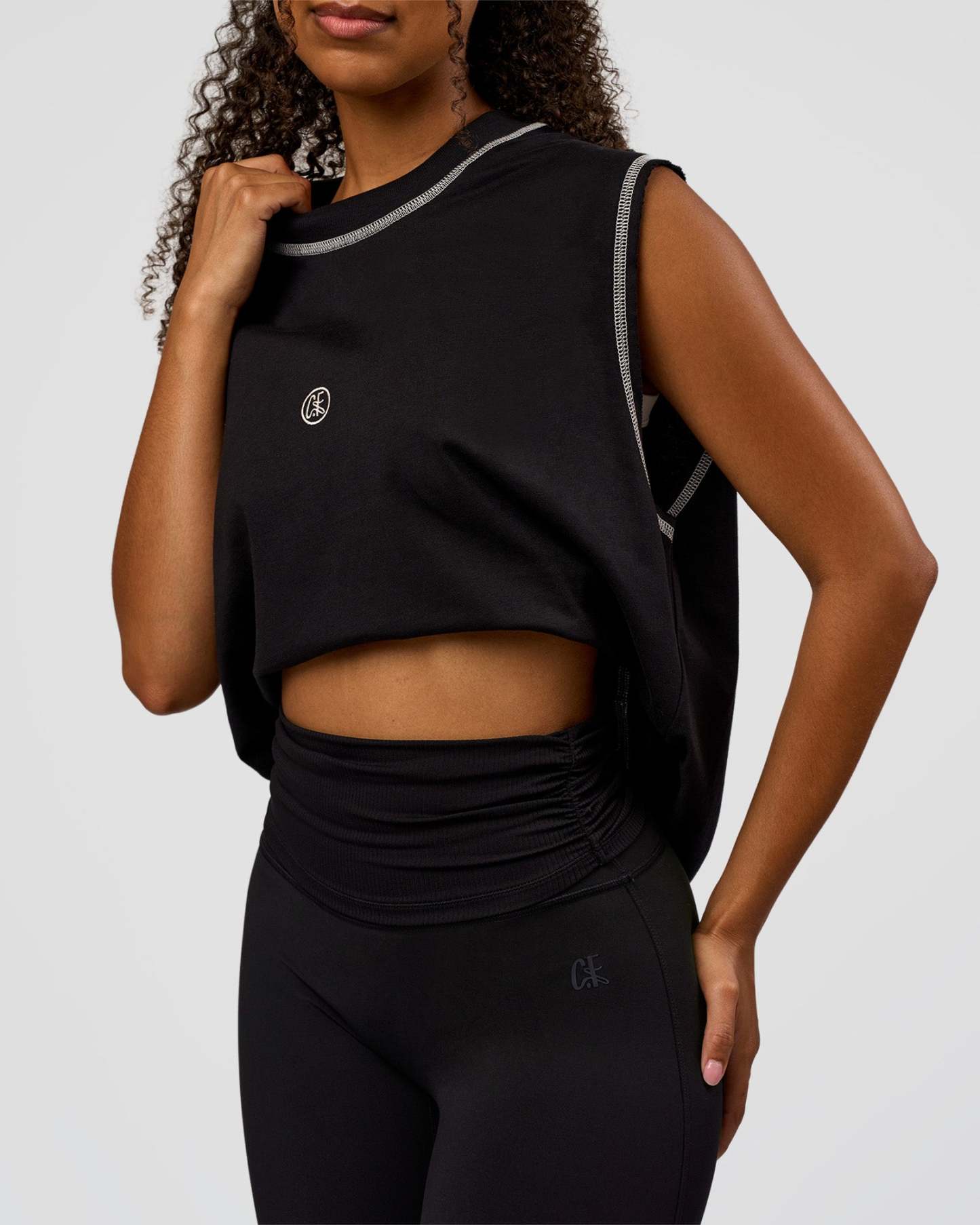 CF Unisex Oversized Heavyweight Boxed Tank - Black-CF X LSKD Sport