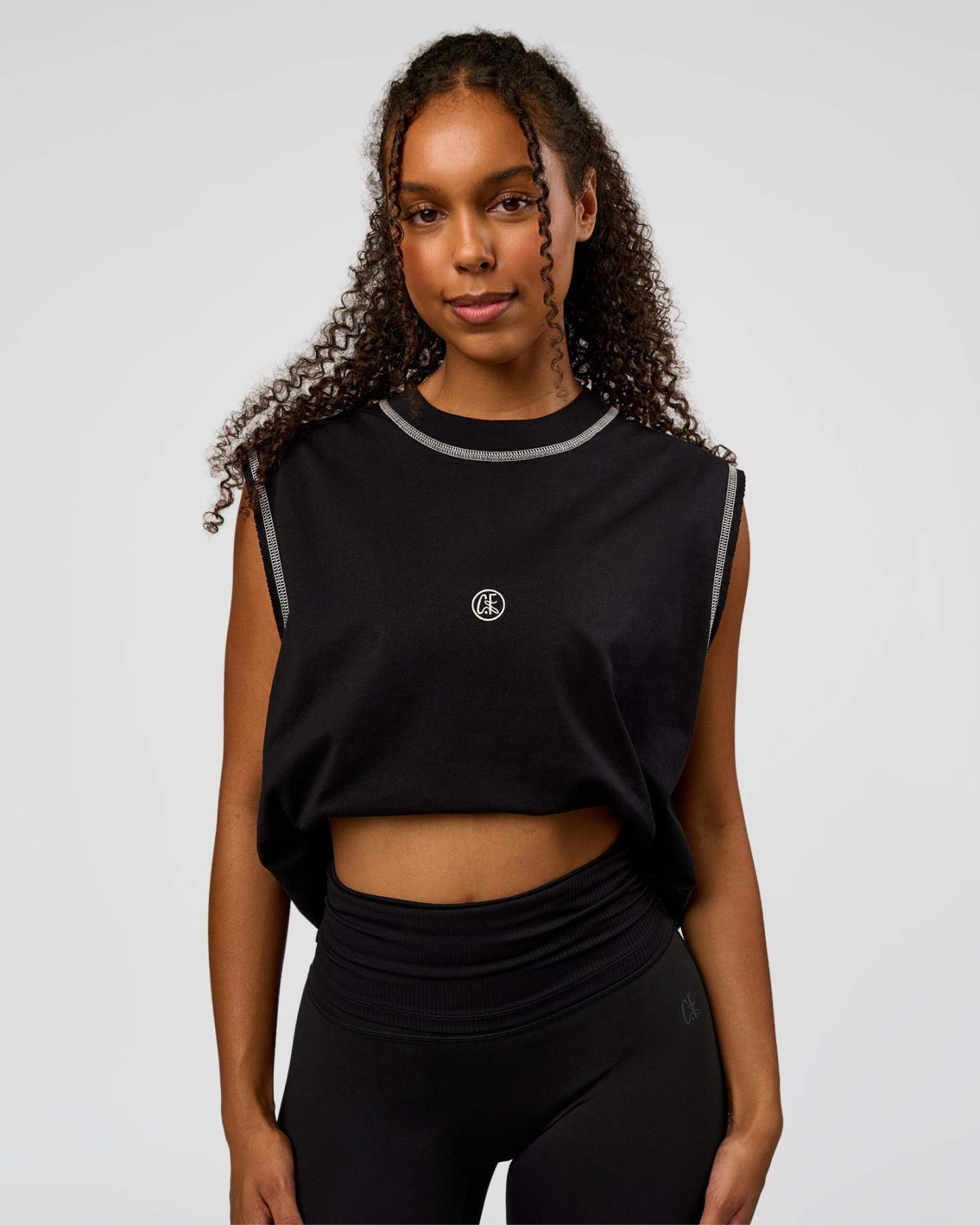CF Unisex Oversized Heavyweight Boxed Tank - Black-CF X LSKD Sport
