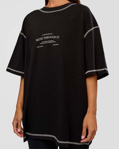 CF Unisex Oversized Heavyweight FLXCotton Tee - Black-CF Move Through It