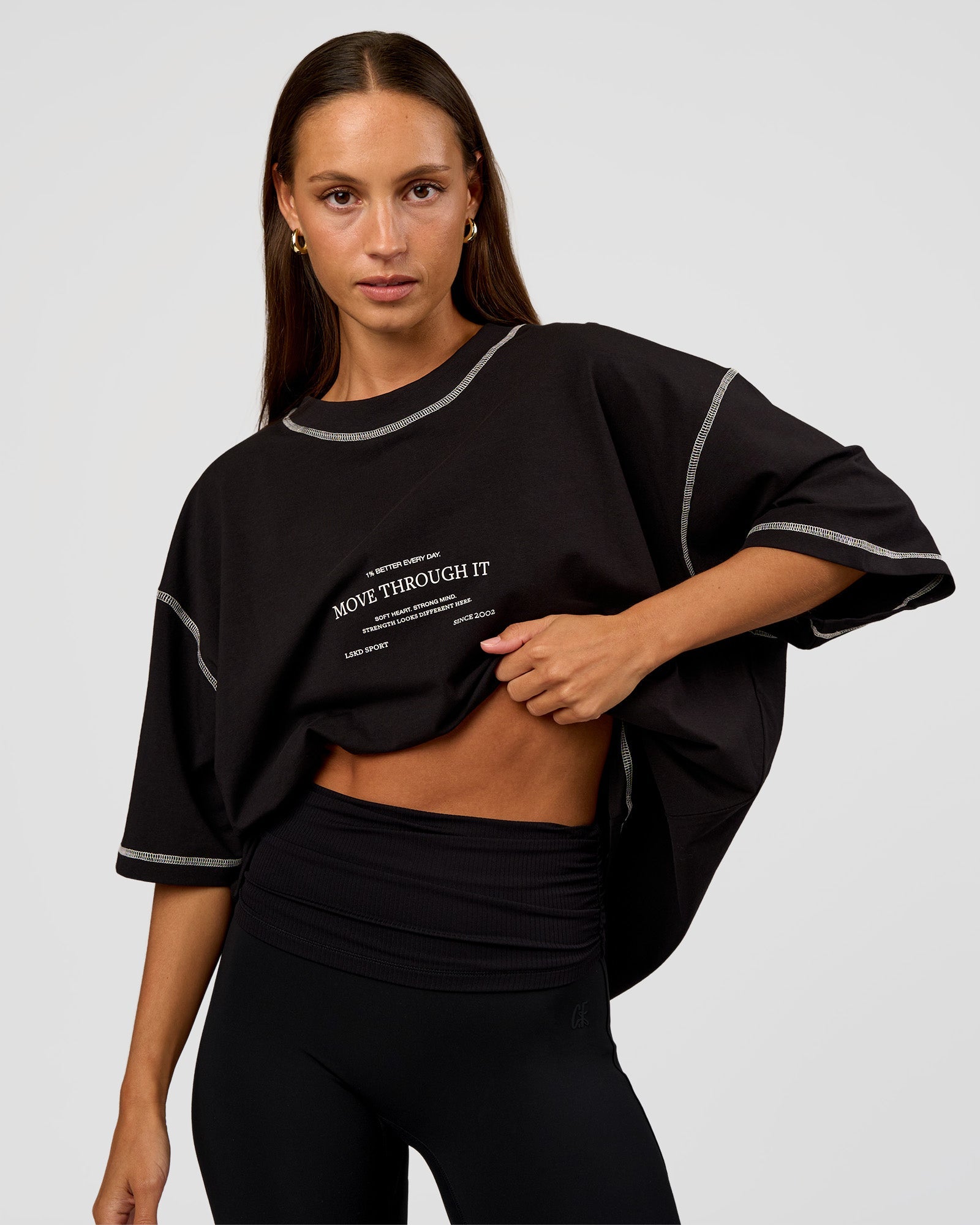 CF Unisex Oversized Heavyweight FLXCotton Tee - Black-CF Move Through It