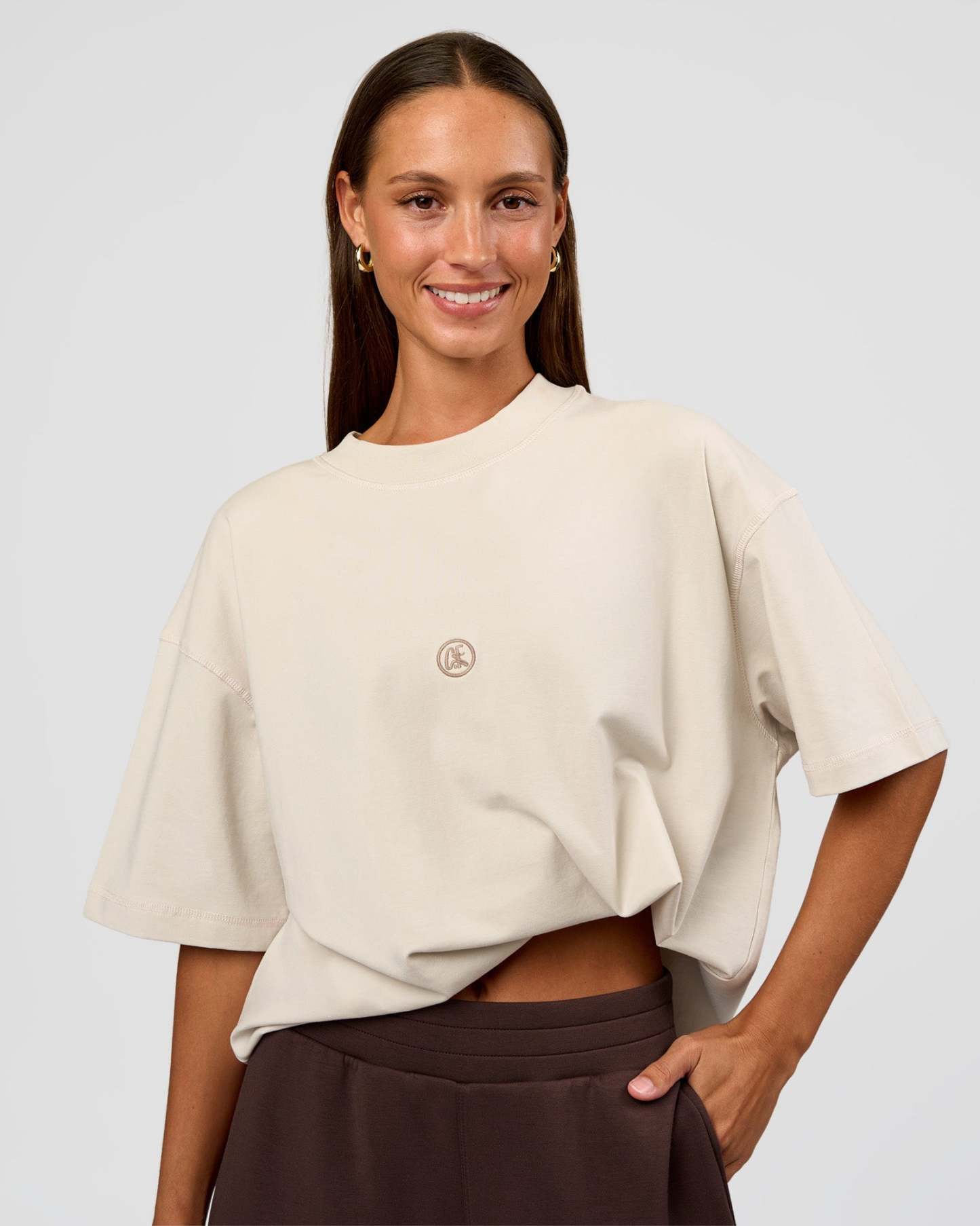 CF Unisex Oversized Heavyweight FLXCotton Tee - Clay-CF X LSKD Sport