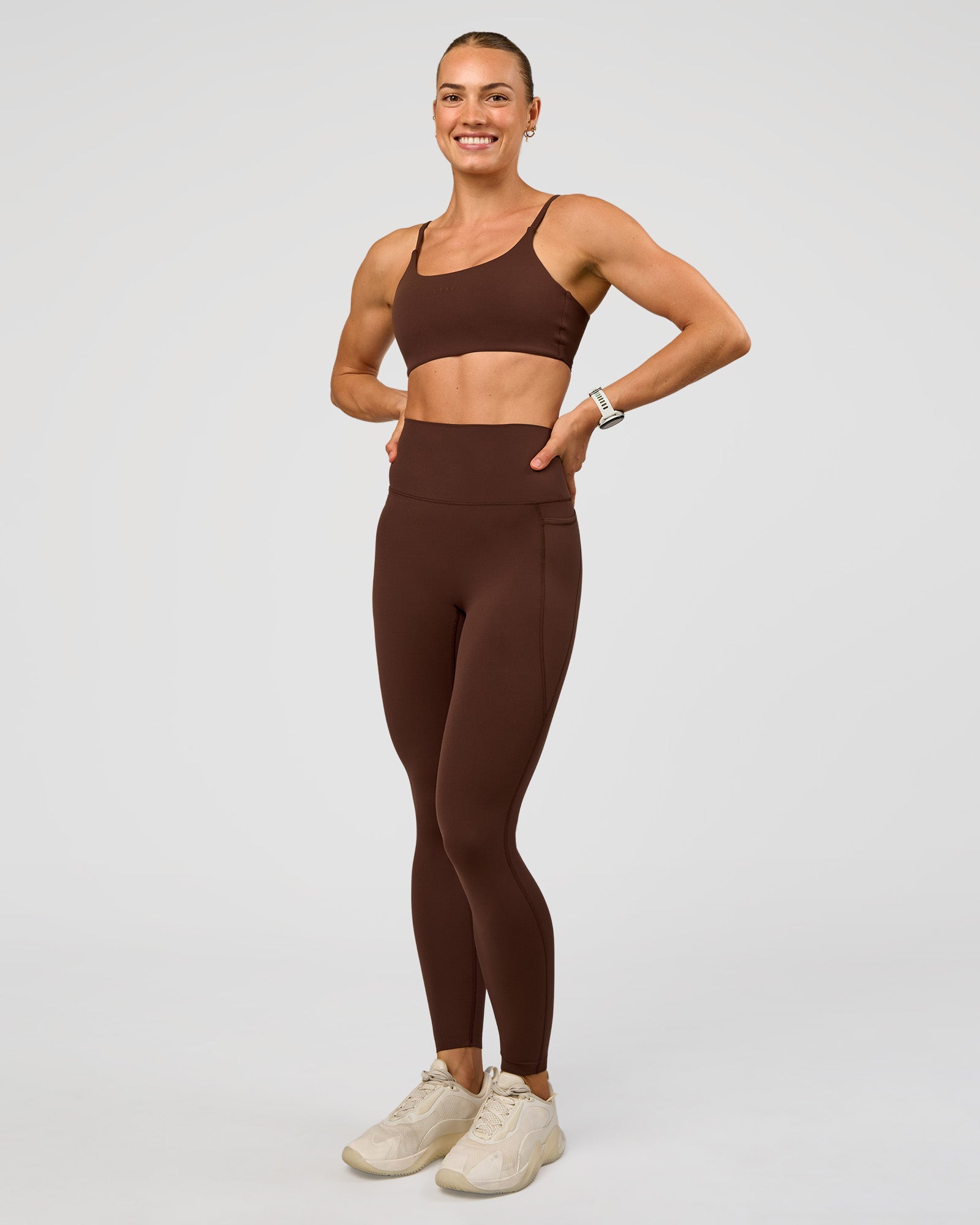 Elixir Ultra High-Rise Full Length Legging Pockets - Hot Chocolate