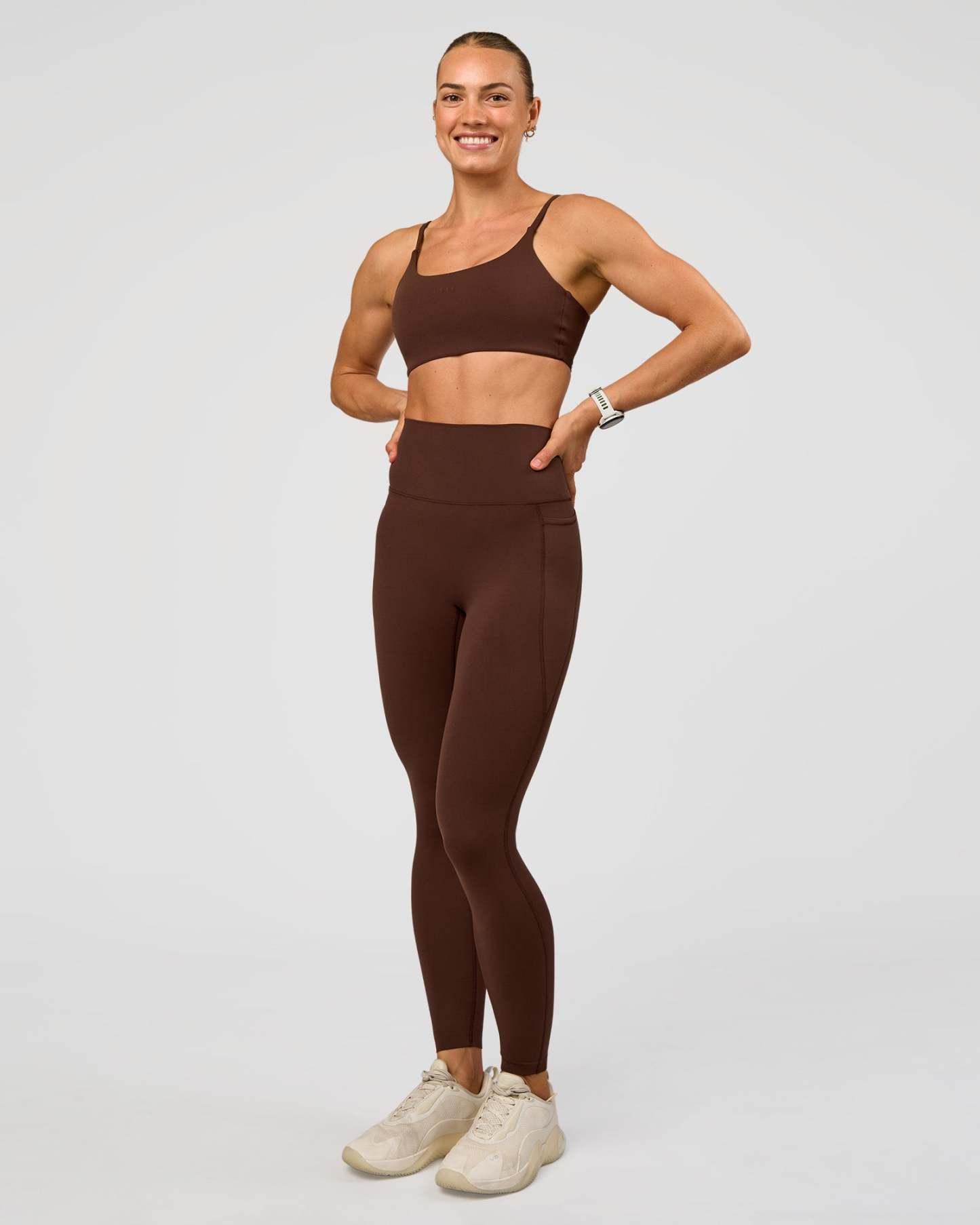 Elixir Ultra High-Rise Full Length Legging Pockets - Hot Chocolate
