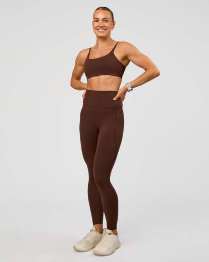 Elixir Ultra High-Rise Full Length Legging Pockets - Hot Chocolate