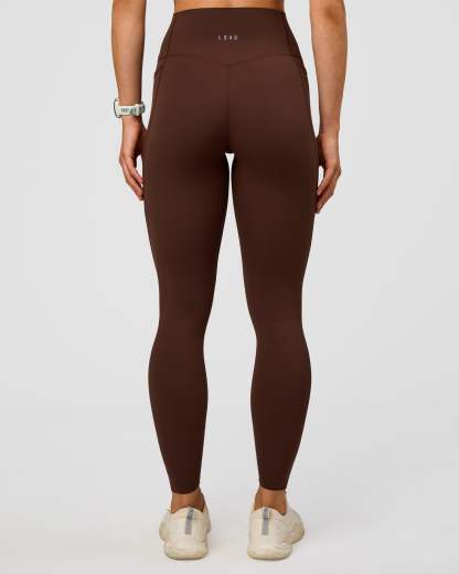 Elixir Ultra High-Rise Full Length Legging Pockets - Hot Chocolate