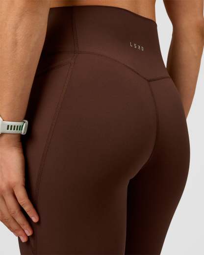 Elixir Ultra High-Rise Full Length Legging Pockets - Hot Chocolate