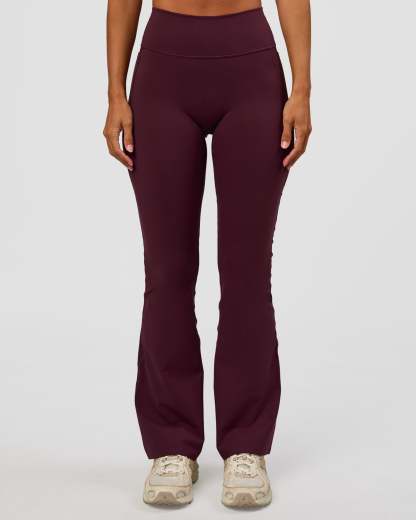 Fusion V-Contour High-Rise Flared Petite Legging Pockets - Cherry Lacquer