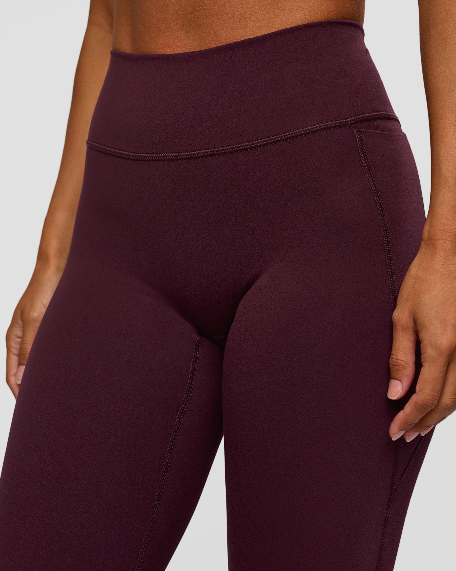 Fusion V-Contour High-Rise Flared Petite Legging Pockets - Cherry Lacquer