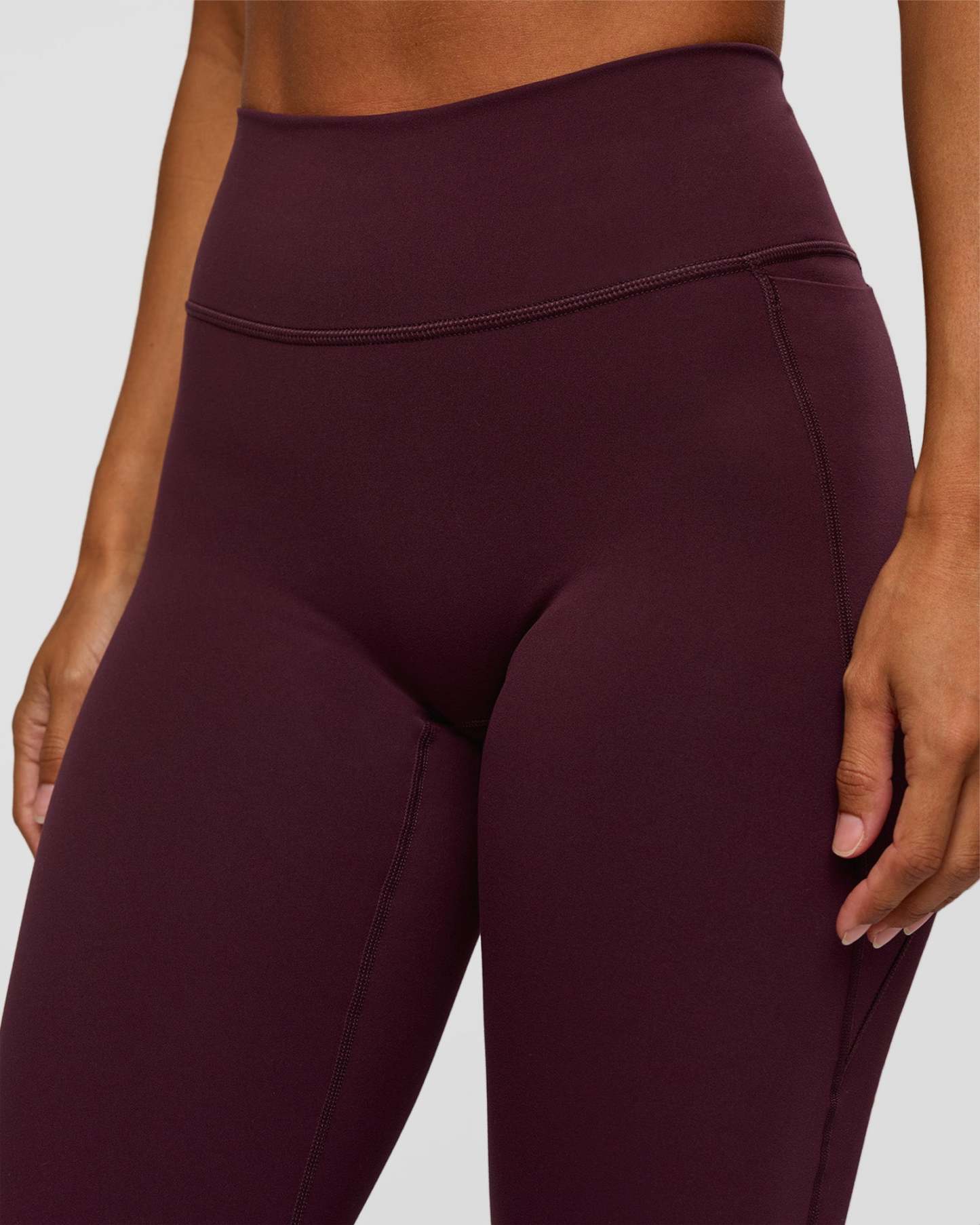 Fusion V-Contour High-Rise Flared Petite Legging Pockets - Cherry Lacquer