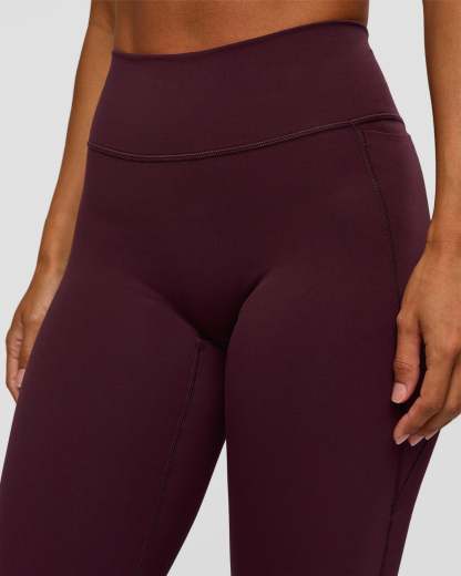 Fusion V-Contour High-Rise Flared Petite Legging Pockets - Cherry Lacquer
