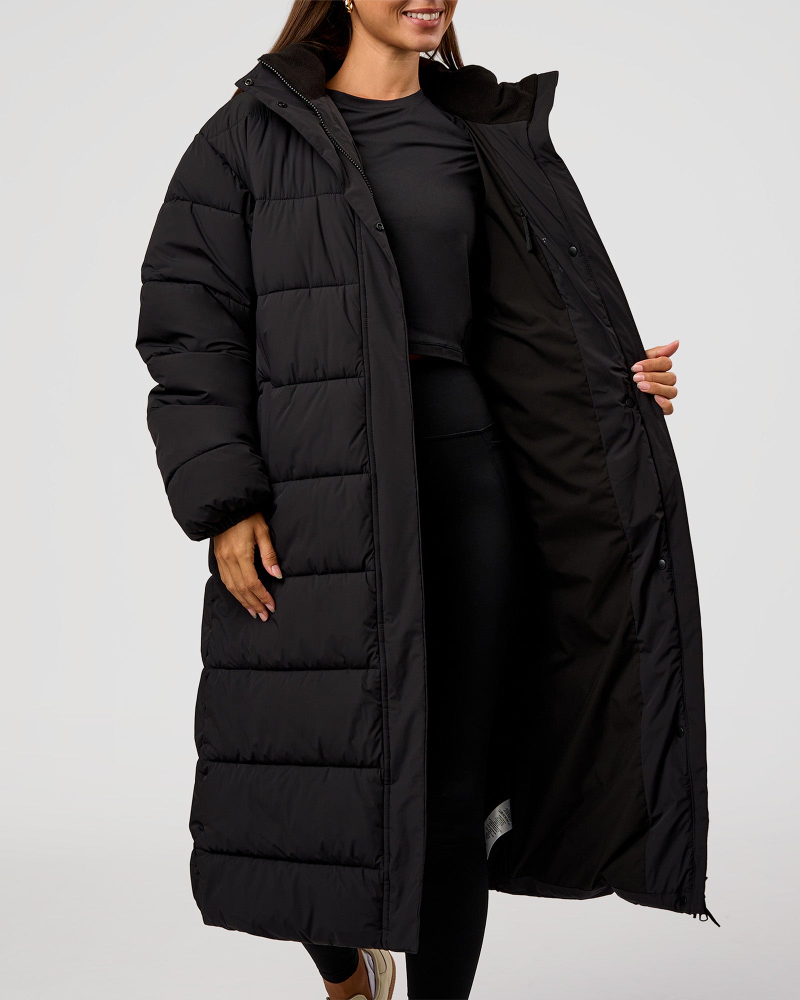 Go-To Puffer Long Jacket - Black