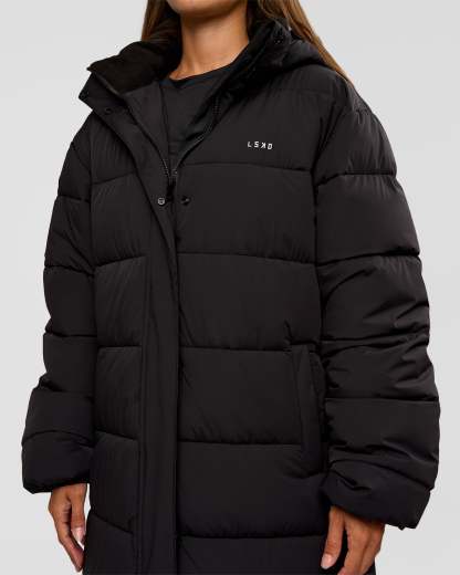 Go-To Puffer Long Jacket - Black