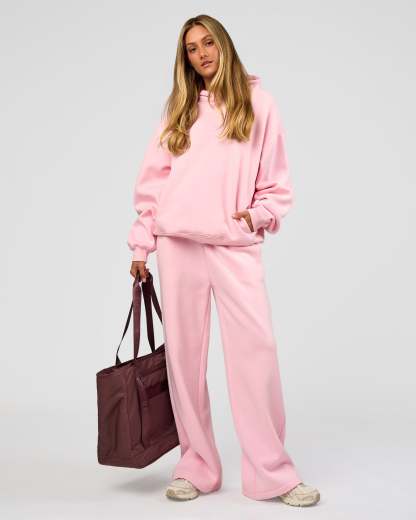 Go-To Script Wide Leg Track Pant - Marshmallow