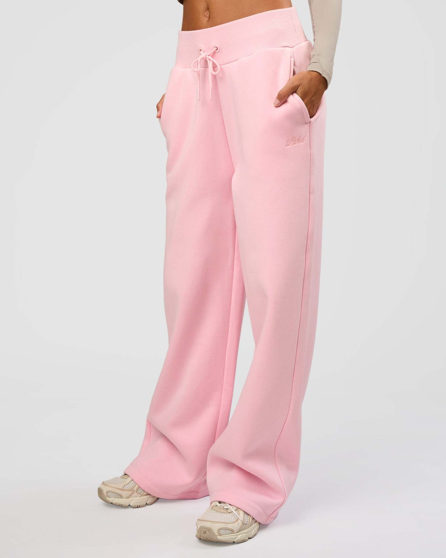 Go-To Script Wide Leg Track Pant - Marshmallow