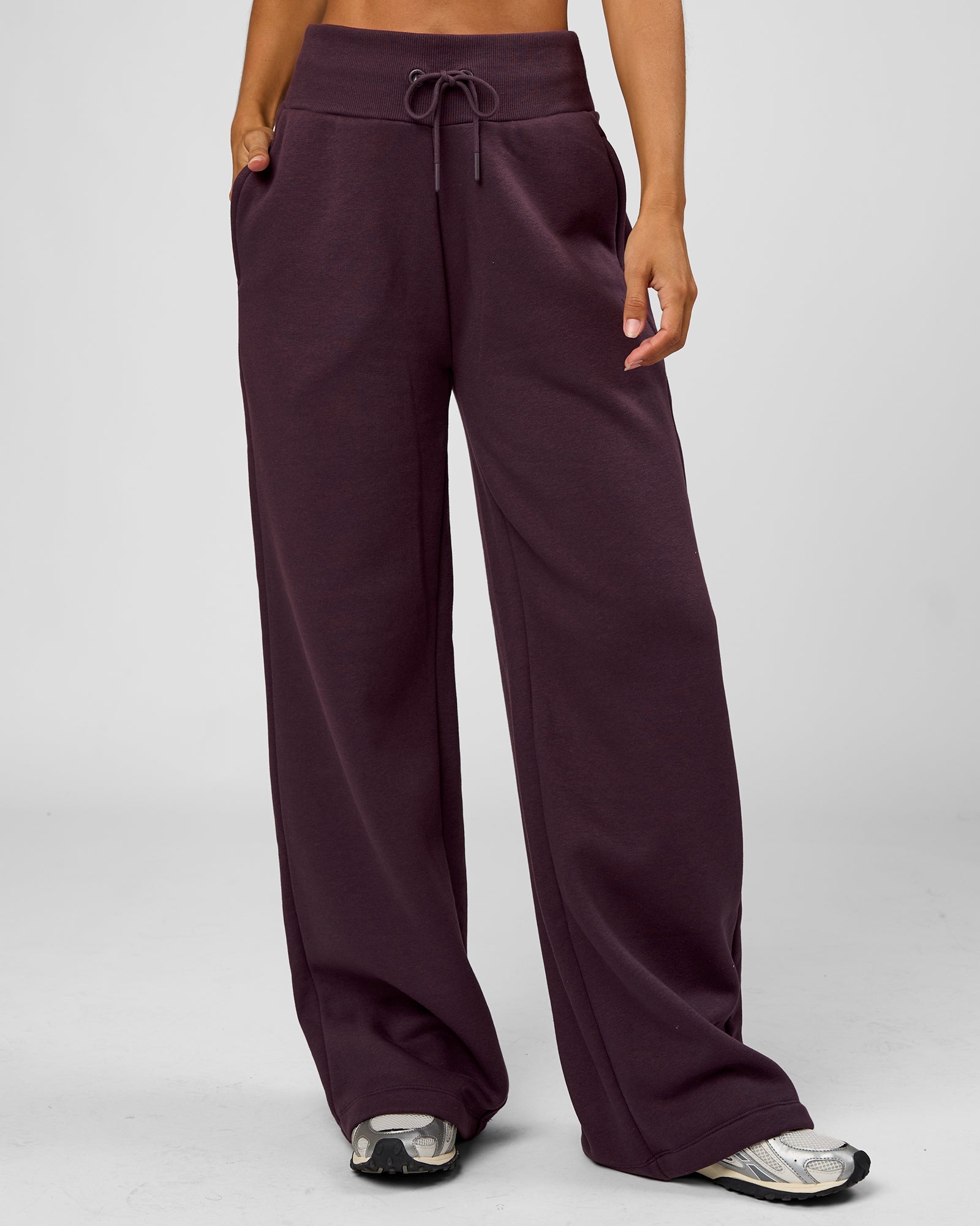 Go-To Wide Leg Track Pant - Midnight Plum