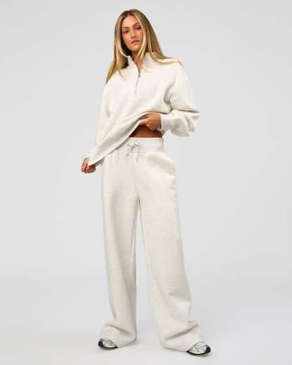 Go-To Wide Leg Track Pant Tall - Silver Marl