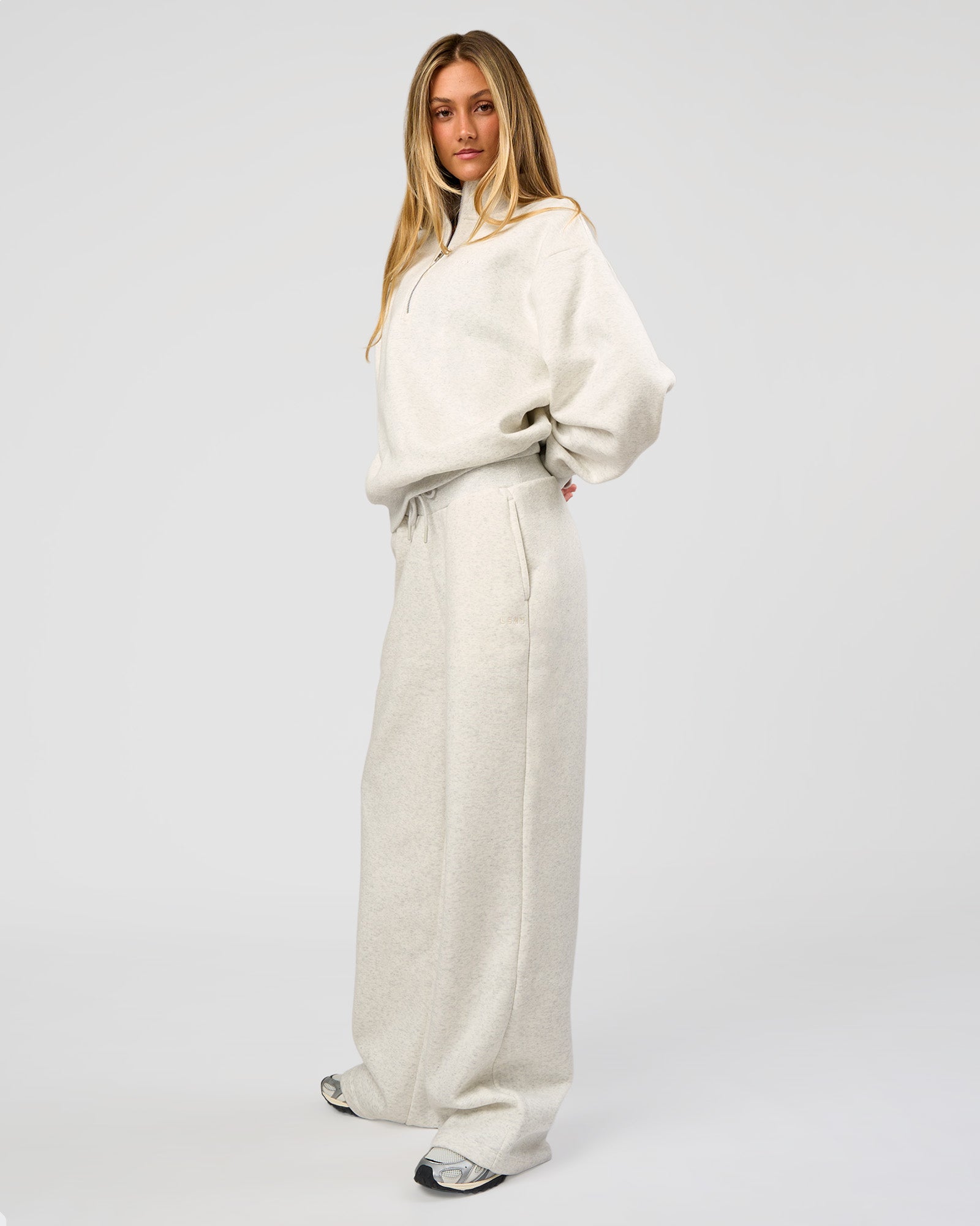 Go-To Wide Leg Track Pant Tall - Silver Marl