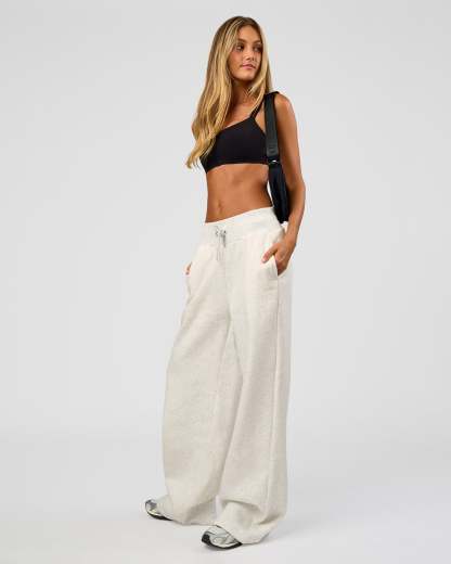 Go-To Wide Leg Track Pant Tall - Silver Marl