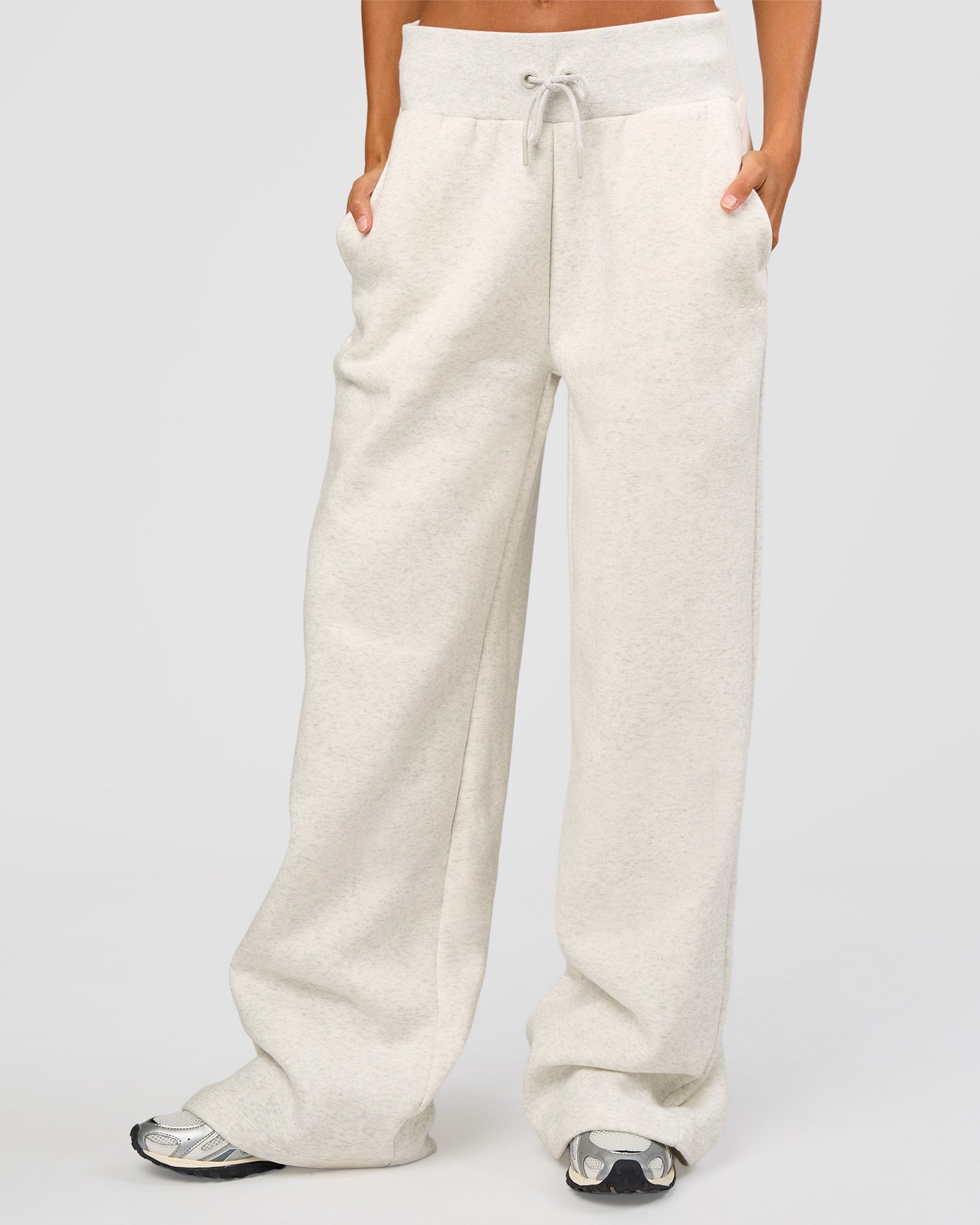 Go-To Wide Leg Track Pant Tall - Silver Marl