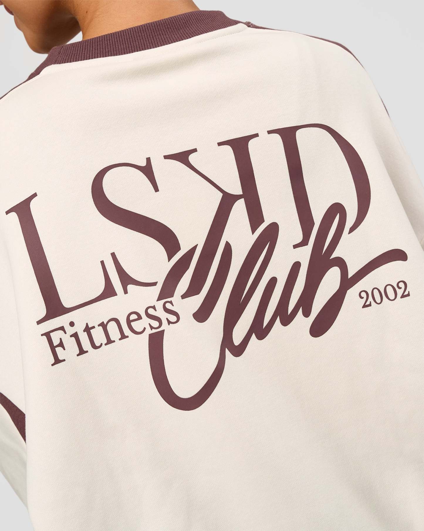 LSKD Fitness Club Oversized Sweater - Off White-Cocoa Powder