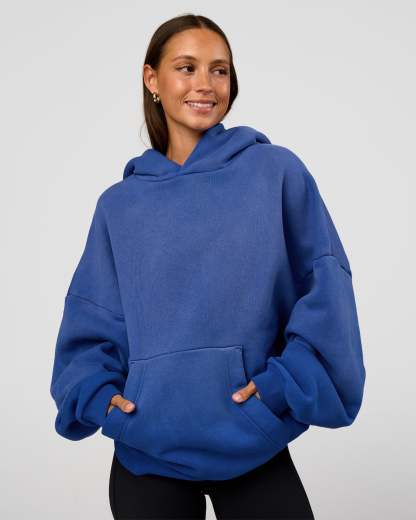 Memory In Motion Ultra Heavyweight Washed Hoodie - Electric Indigo Washed