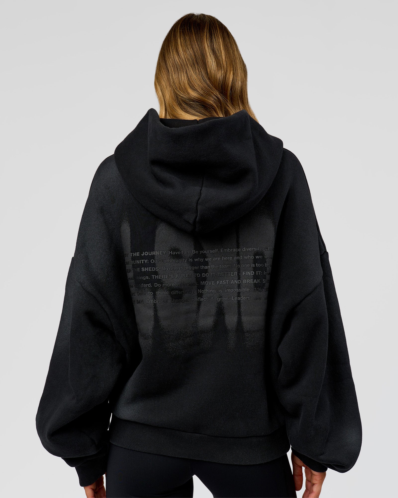 Memory In Motion Ultra Heavyweight Zip Thru Hoodie - Black Washed