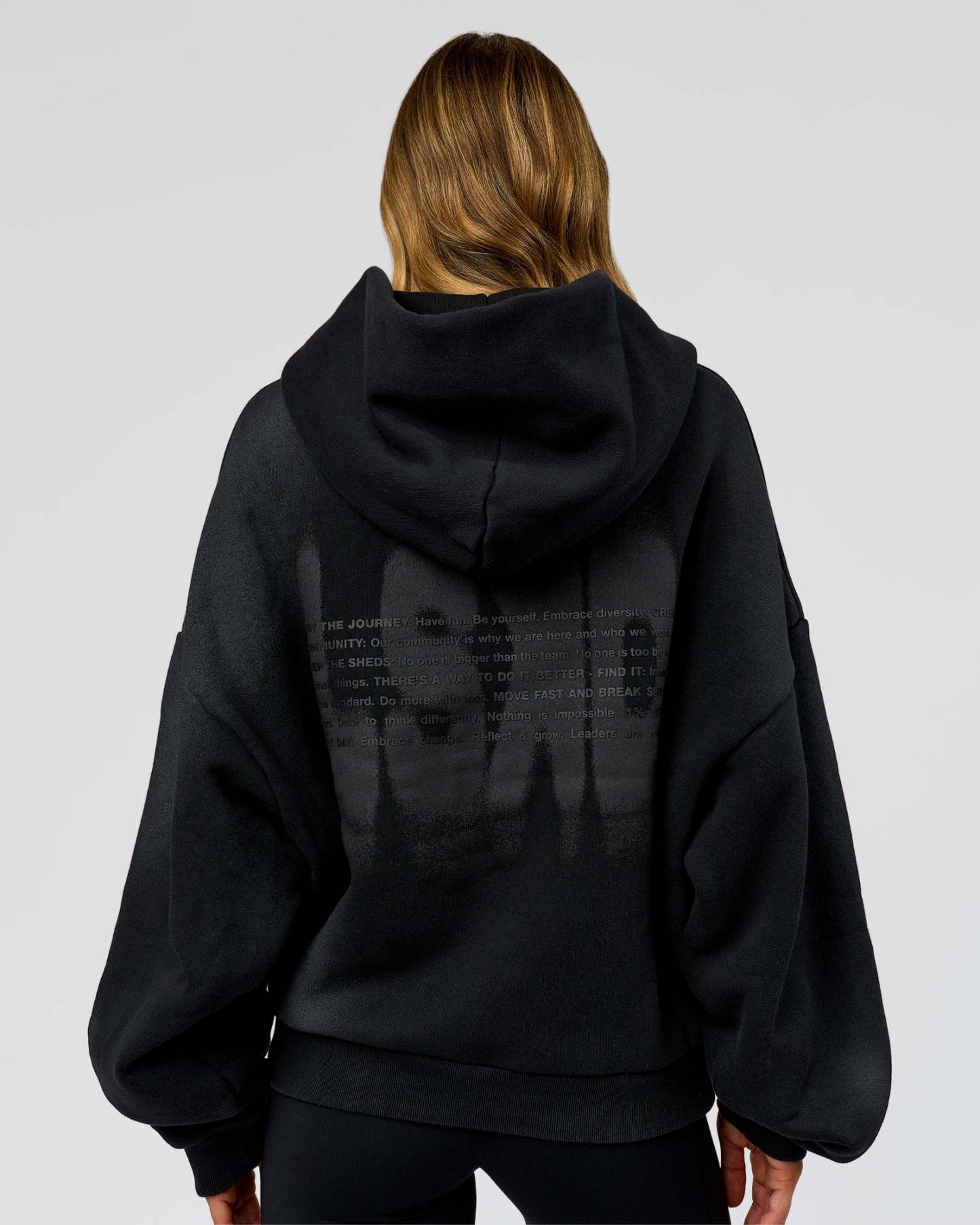 Memory In Motion Ultra Heavyweight Zip Thru Hoodie - Black Washed