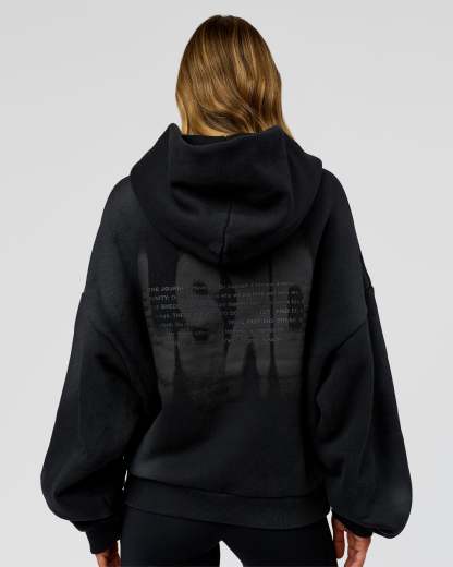 Memory In Motion Ultra Heavyweight Zip Thru Hoodie - Black Washed