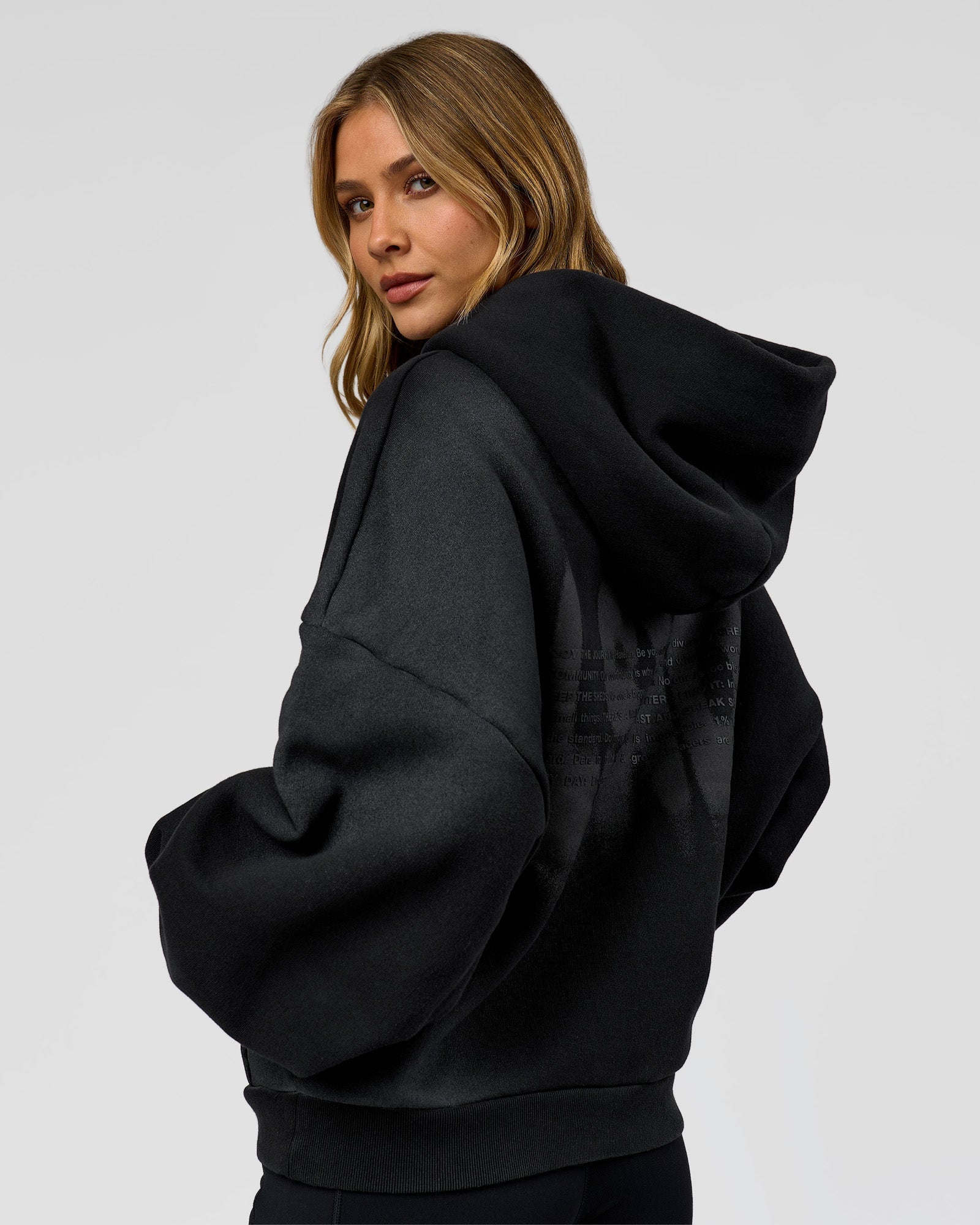 Memory In Motion Ultra Heavyweight Zip Thru Hoodie - Black Washed