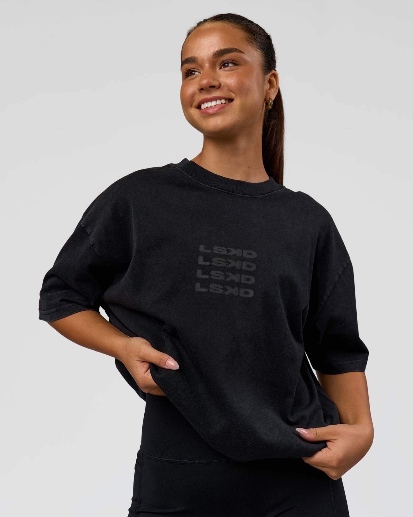Move Fast Heavyweight Oversized Tee - Black Washed