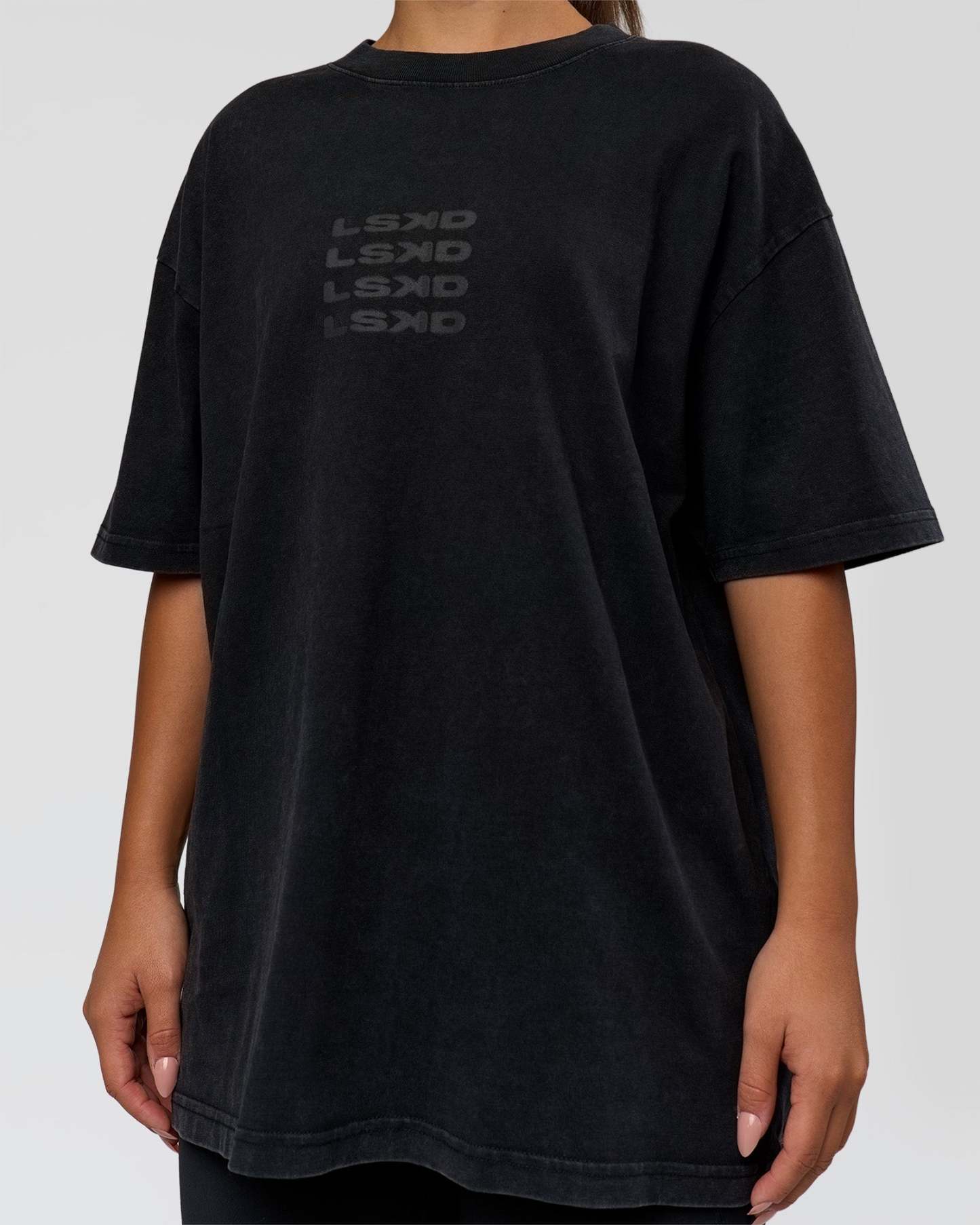 Move Fast Heavyweight Oversized Tee - Black Washed