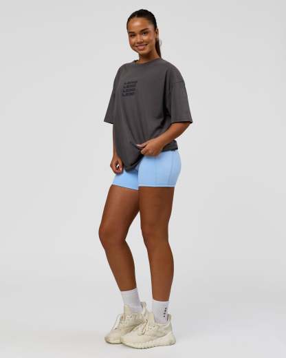 Move Fast Heavyweight Oversized Tee - Dark Storm Washed