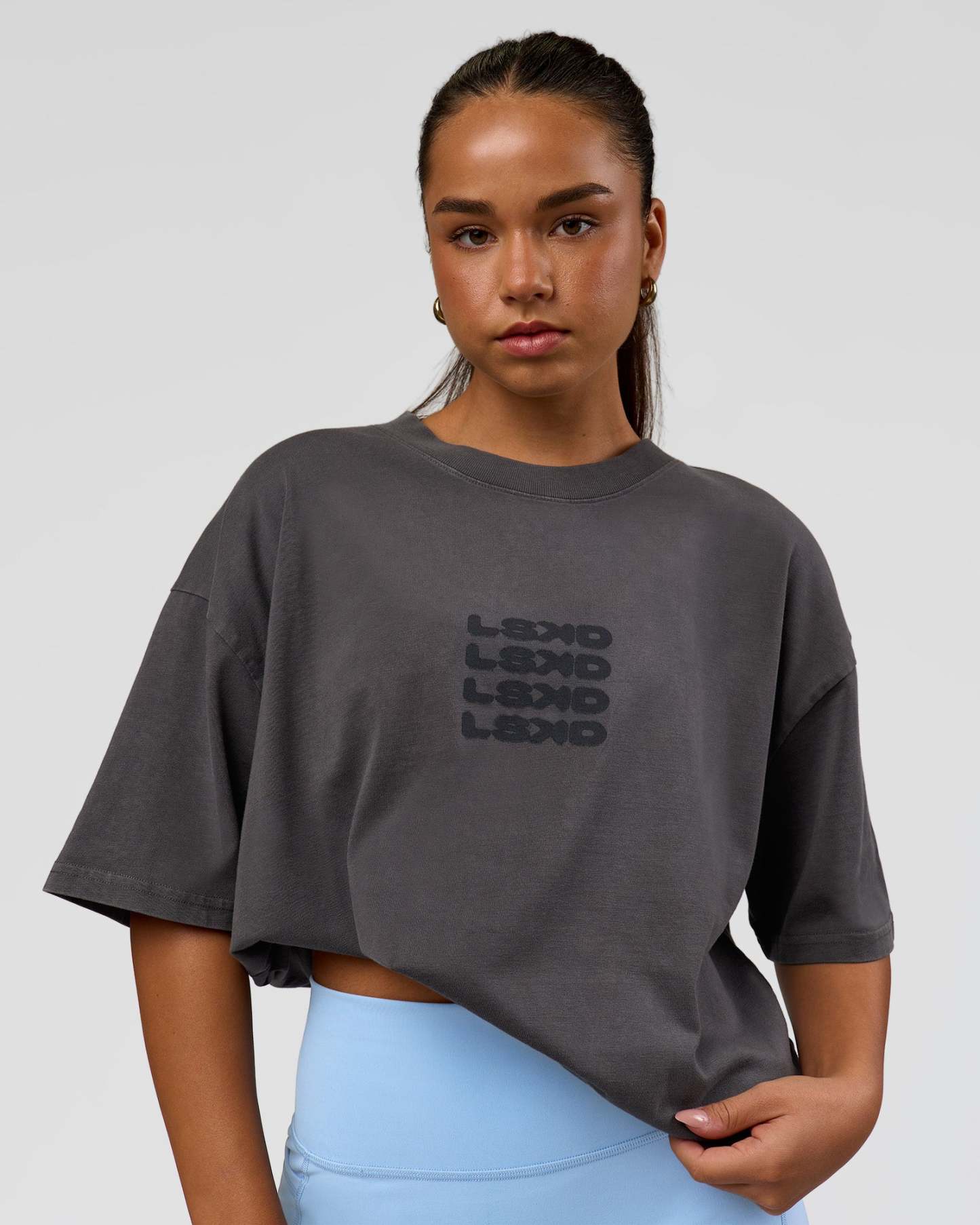 Move Fast Heavyweight Oversized Tee - Dark Storm Washed