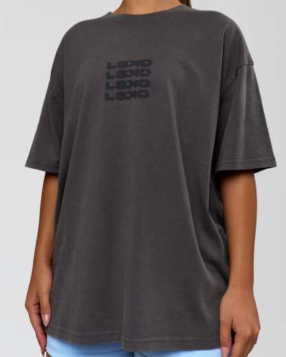 Move Fast Heavyweight Oversized Tee - Dark Storm Washed