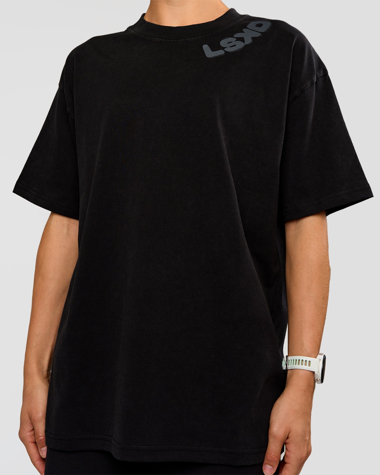Offset Heavyweight Unisex Oversized Tee - Black Washed-Castlerock