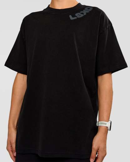 Offset Heavyweight Unisex Oversized Tee - Black Washed-Castlerock