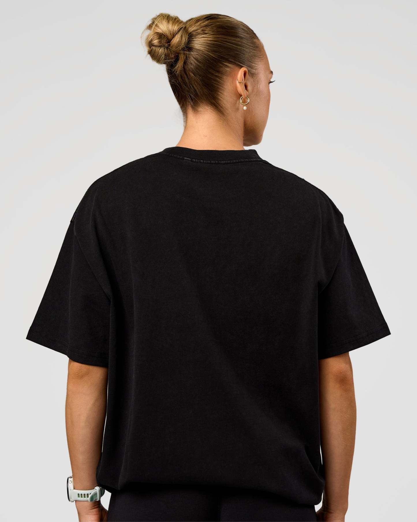 Offset Heavyweight Unisex Oversized Tee - Black Washed-Castlerock