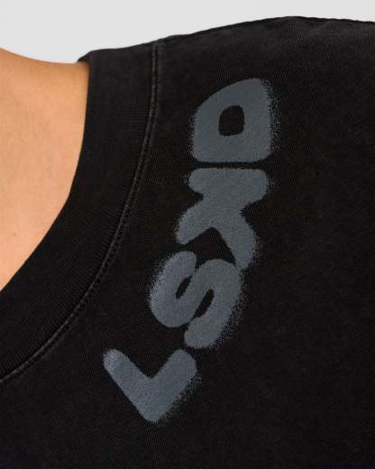Offset Heavyweight Unisex Oversized Tee - Black Washed-Castlerock