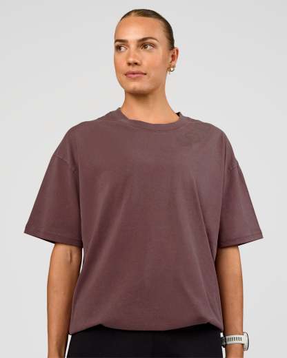 Offset Heavyweight Unisex Oversized Tee - Cocoa Powder-Cocoa Powder